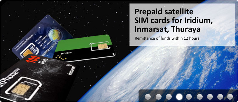 Prepaid satellite SIM cards for Iridium, Inmarsat, Thuraya